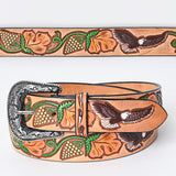 American Darling ADBLF160-L Beautifully Hand Tooled Genuine American Leather Belt Men and  Women