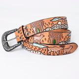 American Darling ADBLF163-L Beautifully Hand Tooled Genuine American Leather Belt Men and  Women