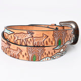 American Darling ADBLF163-L Beautifully Hand Tooled Genuine American Leather Belt Men and  Women