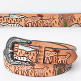 American Darling ADBLF163-L Beautifully Hand Tooled Genuine American Leather Belt Men and  Women