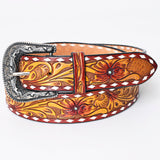 American Darling ADBLF164-L Beautifully Hand Tooled Genuine American Leather Belt Men and  Women