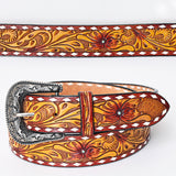 American Darling ADBLF164-L Beautifully Hand Tooled Genuine American Leather Belt Men and  Women