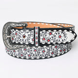 American Darling ADBLF165-L Beautifully Hand Tooled Genuine American Leather Belt Men and  Women