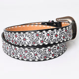 American Darling ADBLF165-L Beautifully Hand Tooled Genuine American Leather Belt Men and  Women