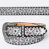 American Darling ADBLF165-L Beautifully Hand Tooled Genuine American Leather Belt Men and  Women