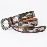 American Darling ADBLF166-L Beautifully Hand Tooled Genuine American Leather Belt Men and  Women