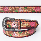 American Darling ADBLF167-L Beautifully Hand Tooled Genuine American Leather Belt Men and  Women