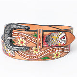 American Darling ADBLF168-L Beautifully Hand Tooled Genuine American Leather Belt Men and  Women