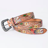 American Darling ADBLF168-L Beautifully Hand Tooled Genuine American Leather Belt Men and  Women