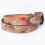 American Darling ADBLF168-L Beautifully Hand Tooled Genuine American Leather Belt Men and  Women