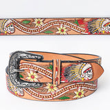 American Darling ADBLF168-L Beautifully Hand Tooled Genuine American Leather Belt Men and  Women