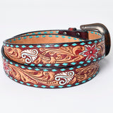 American Darling ADBLF170-M Beautifully Hand Tooled Genuine American Leather Belt Men and  Women