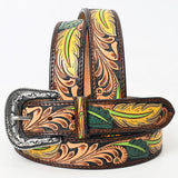 Beautifully Hand Tooled Hand Painted Genuine American Leather Belt Men by Hilason – Cowboy and equestrian accessories
