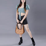 American Darling Hair-On Cowhide Hobo Bag, Genuine Leather Western Shoulder Bag with Tooled Strap and Spacious Interior