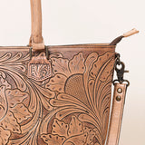 American Darling Hand-Tooled Western Leather Tote Bag | Genuine Floral Carved Shoulder Tote | Premium Artisan Design