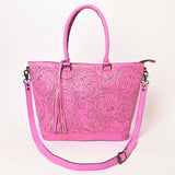 American Darling Hand-Tooled Western Leather Tote Bag | Genuine Floral Carved Shoulder Tote | Premium Artisan Design