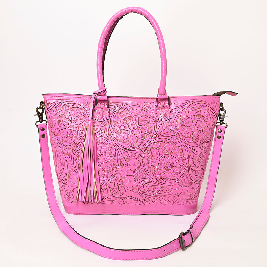 American Darling Hand-Tooled Western Leather Tote Bag | Genuine Floral Carved Shoulder Tote | Premium Artisan Design
