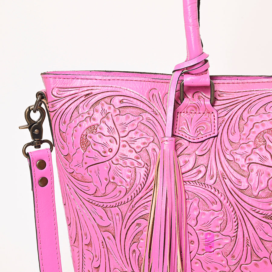 American Darling Hand-Tooled Western Leather Tote Bag | Genuine Floral Carved Shoulder Tote | Premium Artisan Design