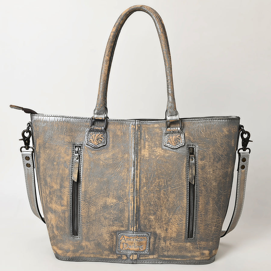 American Darling Hand-Tooled Western Leather Tote Bag | Genuine Floral Carved Shoulder Tote | Premium Artisan Design