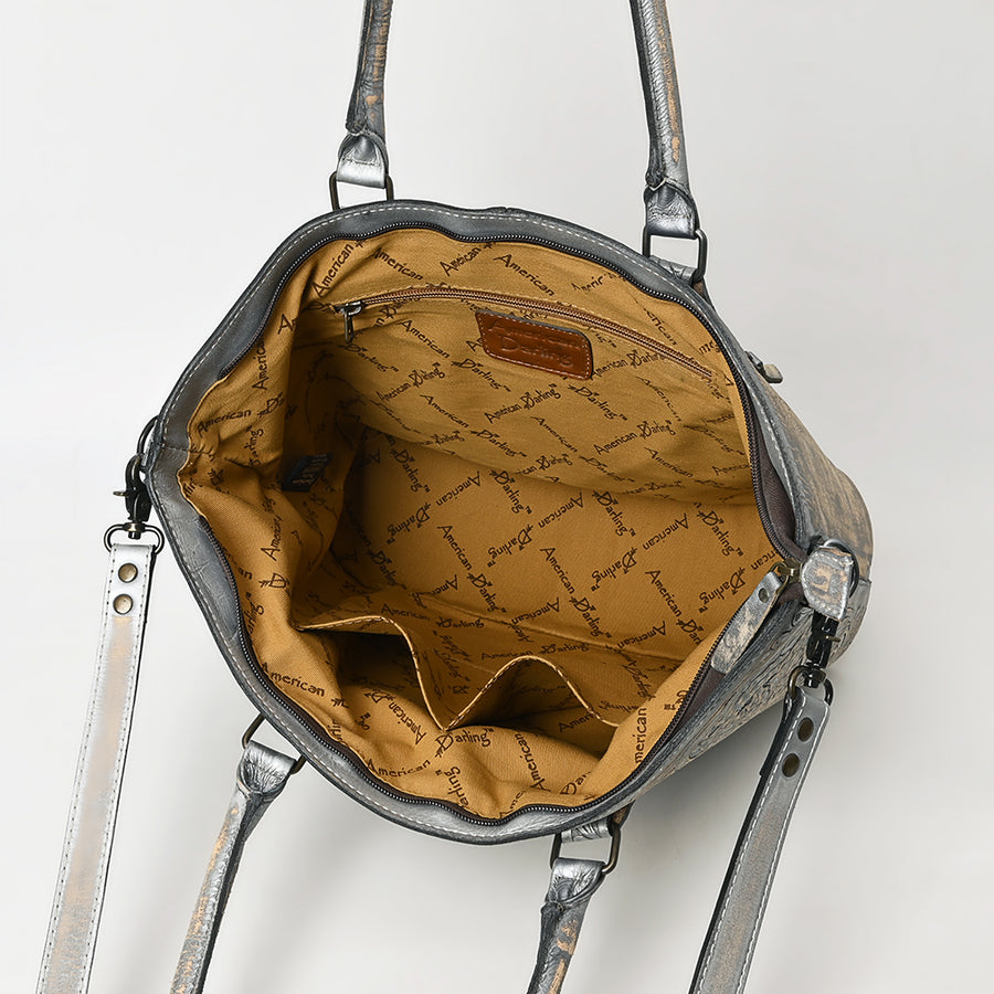 American Darling Hand-Tooled Western Leather Tote Bag | Genuine Floral Carved Shoulder Tote | Premium Artisan Design