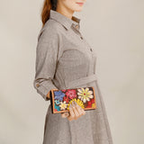American Darling Hand Tooled Floral Carved Leather Clutch Bag Eco-Friendly Vegetable-Tanned Genuine Leather Western Wallet