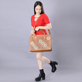 American Darling Briefcase Hand Tooled Genuine Leather Women Bag Western Handbag Purse