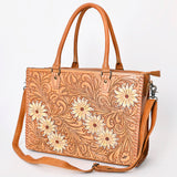 American Darling Briefcase Hand Tooled Genuine Leather Women Bag Western Handbag Purse