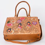 American Darling Briefcase Hand Tooled Genuine Leather Women Bag Western Handbag Purse