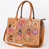 American Darling Briefcase Hand Tooled Genuine Leather Women Bag Western Handbag Purse