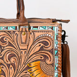 American Darling Briefcase Hand Tooled Genuine Leather Women Bag Western Handbag Purse