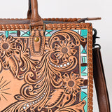 American Darling Briefcase Hand Tooled Genuine Leather Women Bag Western Handbag Purse