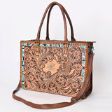 American Darling Briefcase Hand Tooled Genuine Leather Women Bag Western Handbag Purse