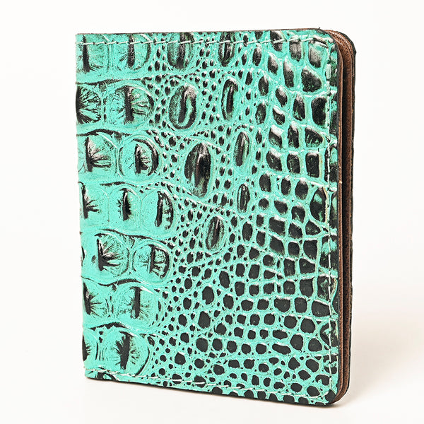 American Darling Western Genuine Leather Crocodile Embossed Wallet Bag | Compact Women's Handmade Wallet - Uhorse