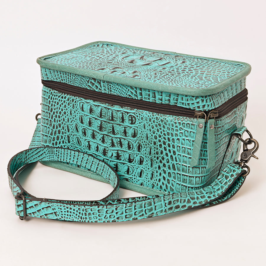 American Darling Crocodile Embossed Jewelry Case | Western Travel Bag - Uhorse