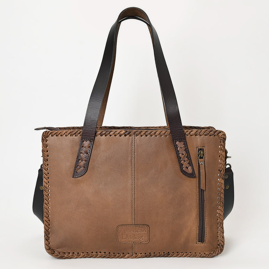 American Darling Western Tote Bag Handcrafted from Hair-On Cowhide & Genuine Leather | Saddle Blanket Inlay & Crossbody Strap