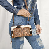 American Darling Hand Tooled Hair On Genuine Leather women bag western handbag purse