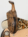 HILASON Western Horse Flex Tree Floral Trail Barrel Racing Genuine American Leather Saddle