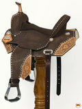 HILASON Western Horse Flex Tree Floral Trail Barrel Racing Genuine American Leather Saddle