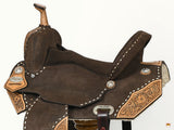 HILASON Western Horse Flex Tree Floral Trail Barrel Racing Genuine American Leather Saddle