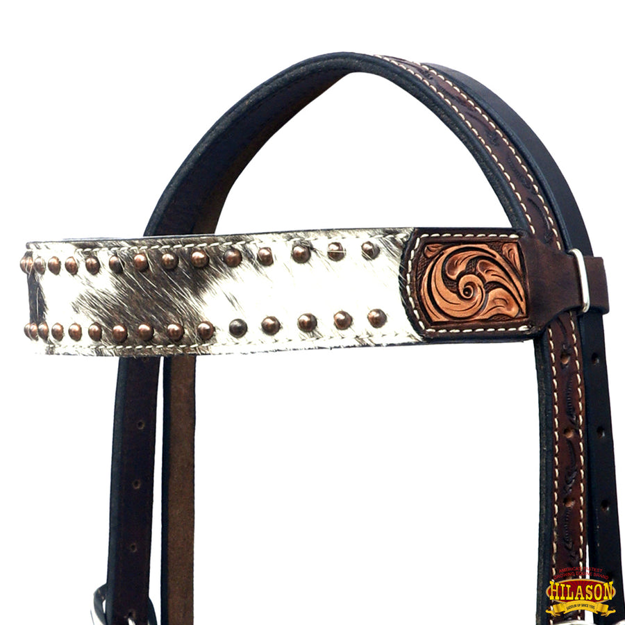 HILASON Western Horse Headstall & Breast Collar American Leather Hand Carving
