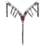 HILASON Western Horse Headstall & Breast Collar American Leather Hand Carving
