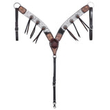 HILASON Western Horse Headstall & Breast Collar American Leather Hand Carving