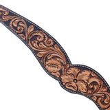 Hilason Horse Floral Hand Carved American Leather Breast Collar Headstall Brown