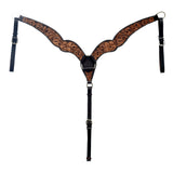 Hilason H. Floral Hand Carved American Leather Breast Collar Headstall by Hilason – Cowboy and equestrian accessories