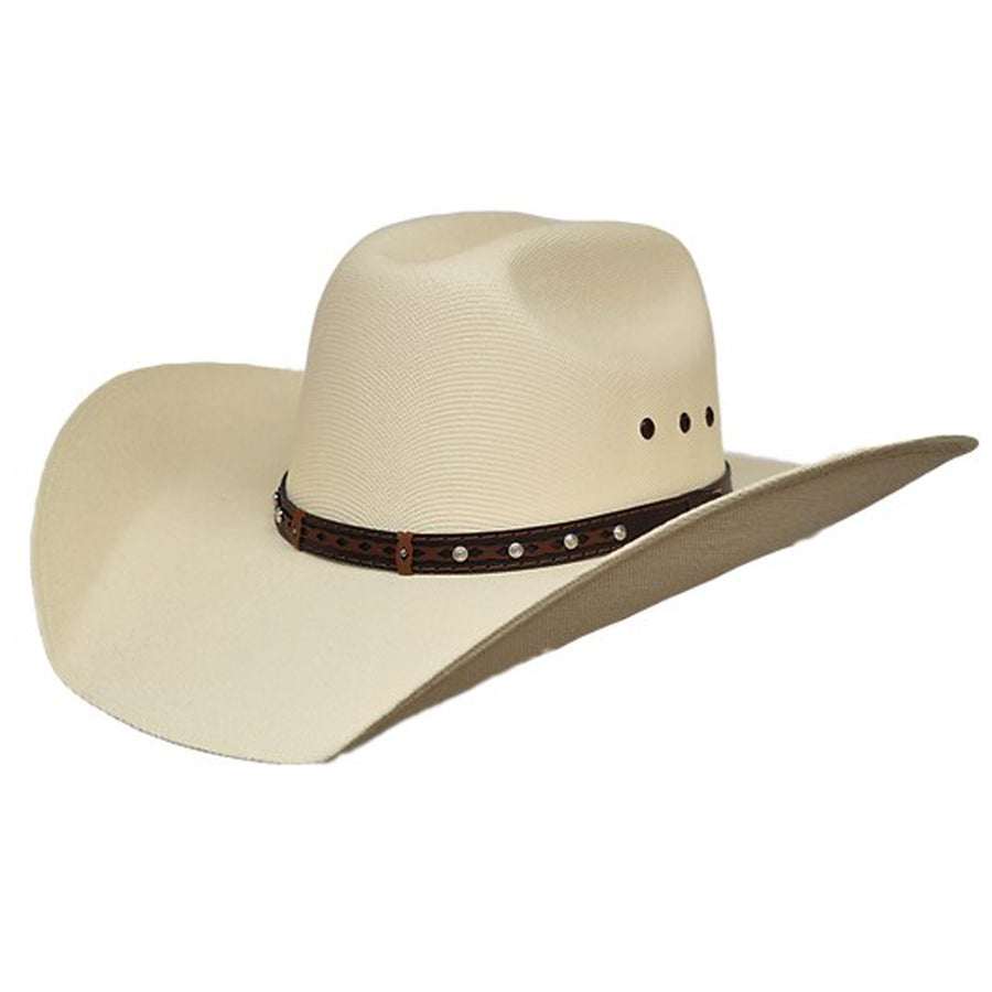 Lone Star Western American Rider Cowboy Straw Silver Studs and Leather Hatband Hat - Uhorse