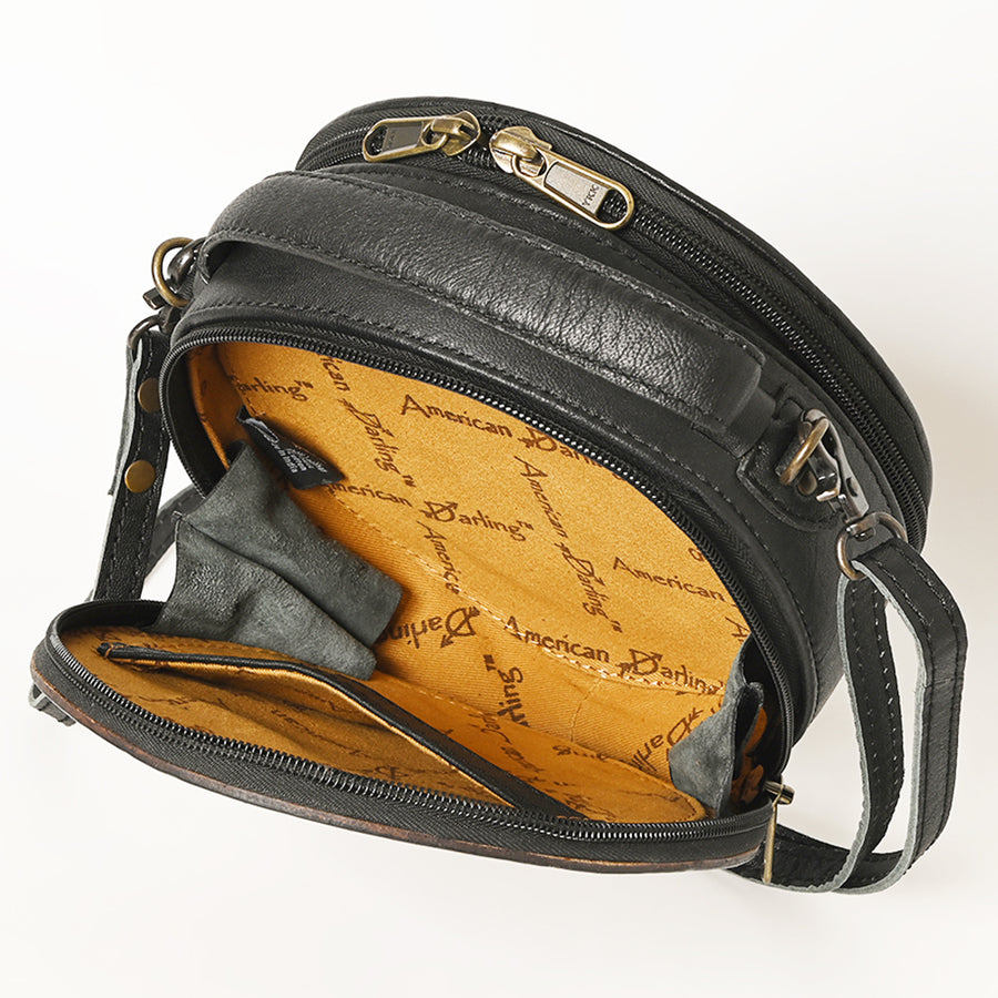 American Darling Canteen Bag Hand Tooled Genuine Leather Western Women | Handbag Purse Travel Clutch
