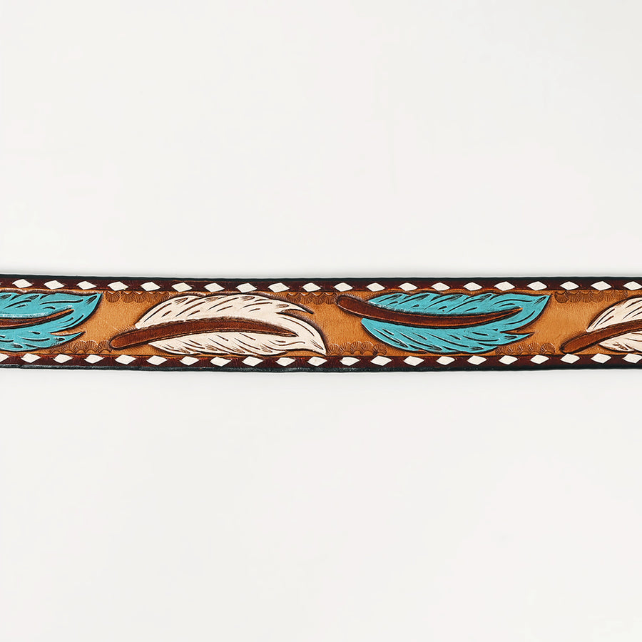 American Darling Beautifully Hand Tooled Brown Genuine Leather Apparel Belt Men and Women