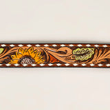 KBBTF102 OHLAY BEAUTIFULLY HAND TOOLED GENUINE AMERICAN LEATHER BELT MEN AND WOMEN