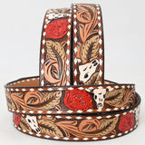 Beautifully Hand Tooled Genuine American Leather Belt Men and Women