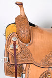HILASON Western Horse Cutter Trail Barrel American Leather Saddle Tan